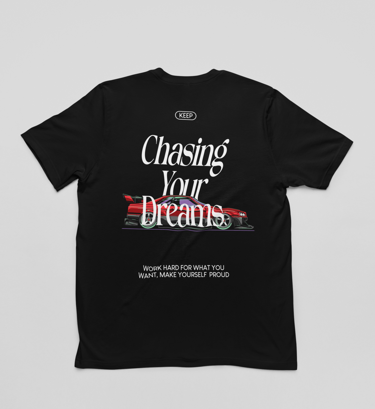 Tee-shirt oversize KEEP CHASING YOUR DREAMS