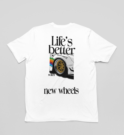 Tee-shirt oversize LIFE'S BETTER WITH NEW WHEELS